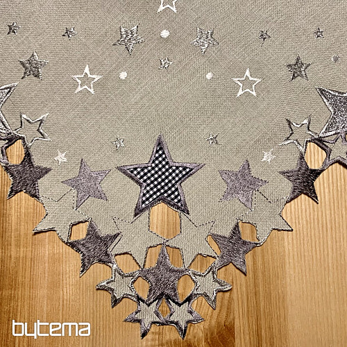 Mantel navideño bordado estrella gris
