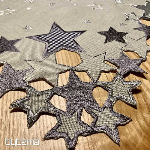 Mantel navideño bordado estrella gris