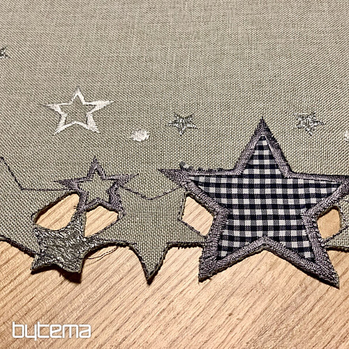 Mantel navideño bordado estrella gris