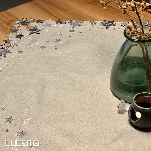 Mantel navideño bordado estrella gris