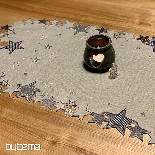 Mantel navideño bordado estrella gris