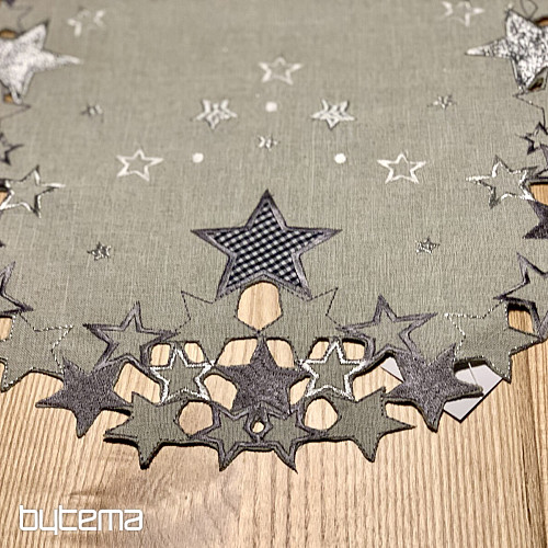 Mantel navideño bordado estrella gris