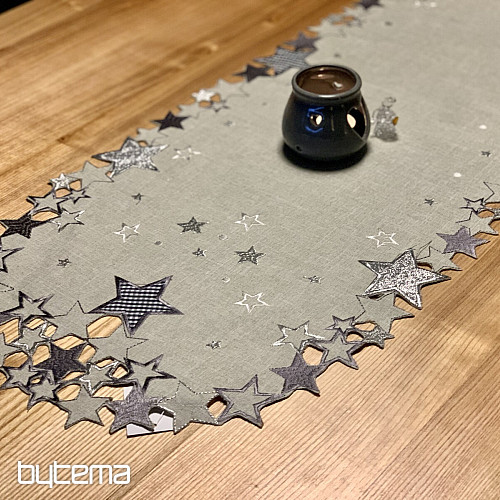 Mantel navideño bordado estrella gris