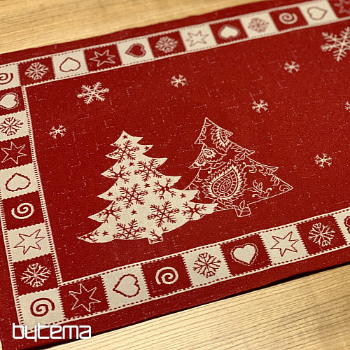 Mesa puesta árbol de Navidad rojo