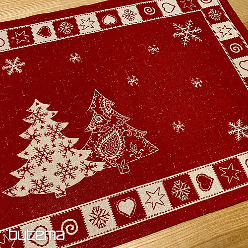 Mesa puesta árbol de Navidad rojo