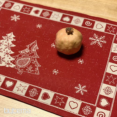 Mesa puesta árbol de Navidad rojo