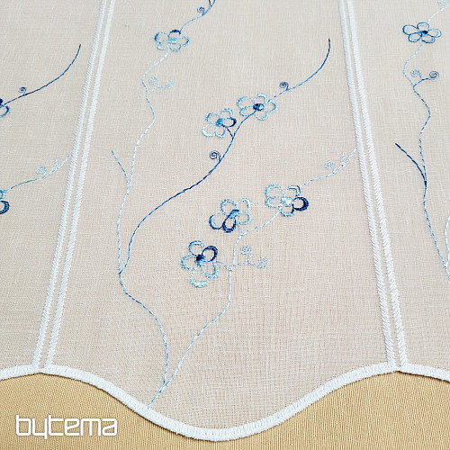 Cortina de vidrieras BORDADO AZUL