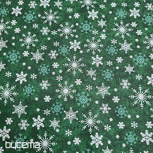 Tela de algodón COPOS VERDES DE NAVIDAD II