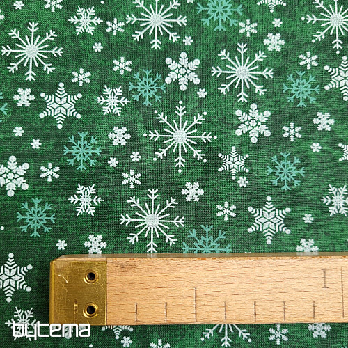 Tela de algodón COPOS VERDES DE NAVIDAD II