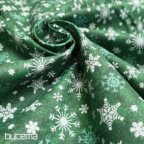 Tela de algodón COPOS VERDES DE NAVIDAD II