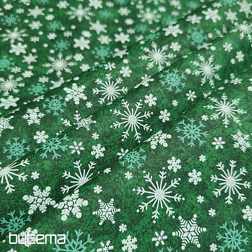 Tela de algodón COPOS VERDES DE NAVIDAD II