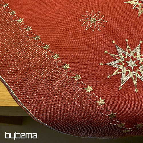Mantel navideño bordado rojo oscuro 1