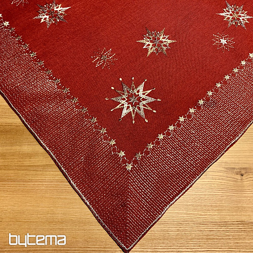 Mantel navideño bordado rojo oscuro 1