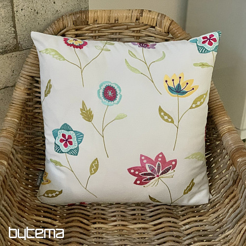 Funda de cojín bordada RICHMOND blanco