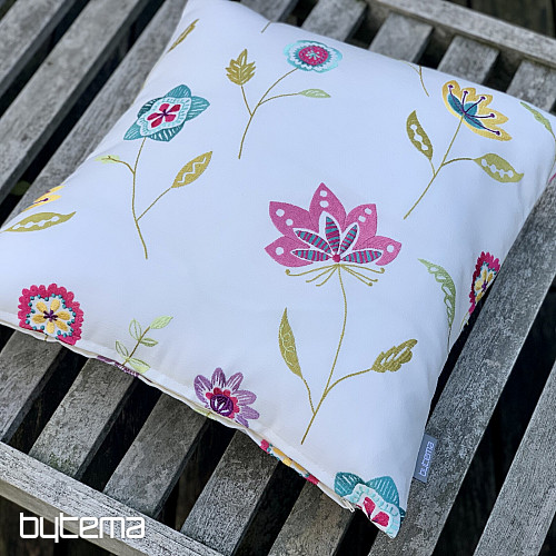 Funda de cojín bordada RICHMOND blanco