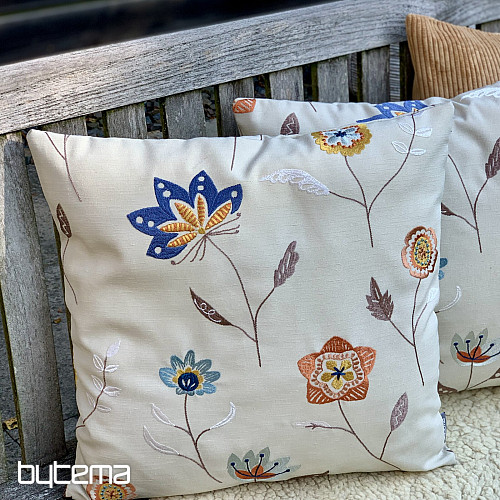 Funda de cojín bordada RICHMOND beige