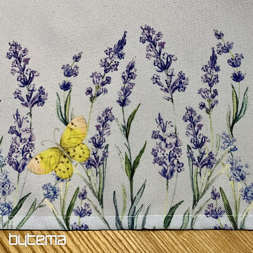 Manteles y bufandas violeta Lavanda con pajaritas