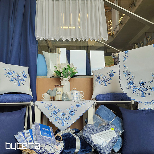 Manteles bordados CEBOLLA AZUL-BLANCO