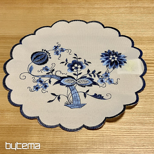 Manteles bordados CEBOLLA AZUL-BLANCO