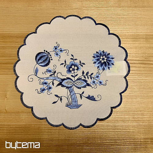 Manteles bordados CEBOLLA AZUL-BLANCO