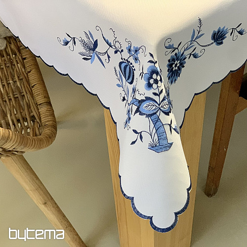 Manteles bordados CEBOLLA AZUL-BLANCO