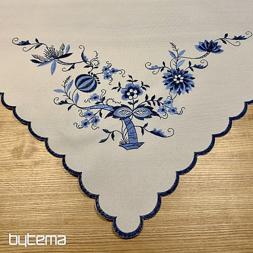 Manteles bordados CEBOLLA AZUL-BLANCO