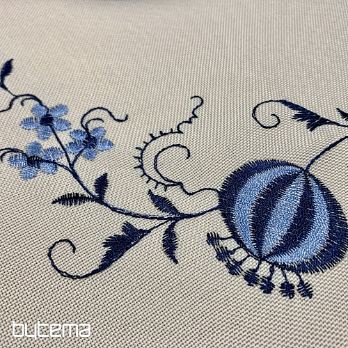 Manteles bordados CEBOLLA AZUL-BLANCO