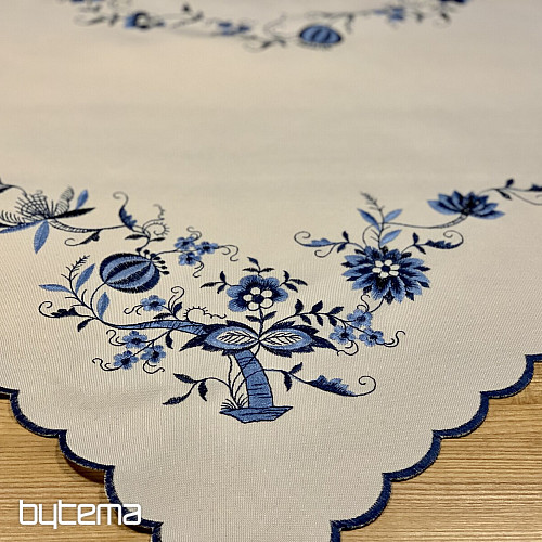 Manteles bordados CEBOLLA AZUL-BLANCO