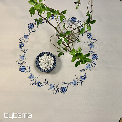 Manteles bordados CEBOLLA AZUL-BLANCO