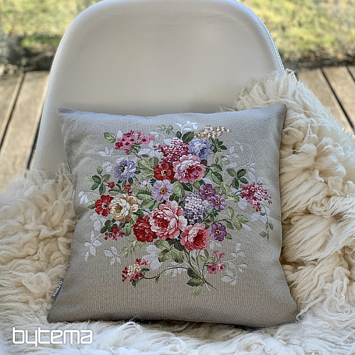 Funda de cojín tapiz FLOR BEIGE