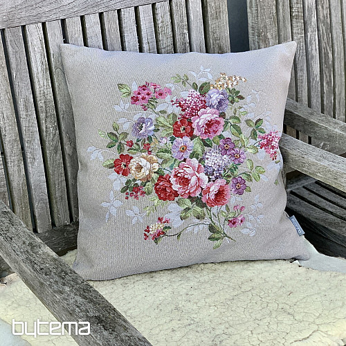 Funda de cojín tapiz FLOR BEIGE
