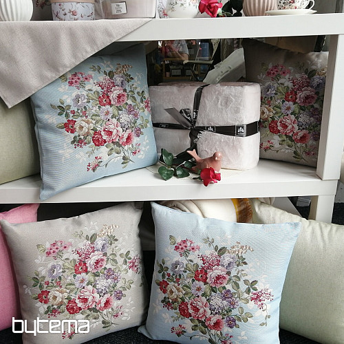 Funda de cojín tapiz FLOR BEIGE