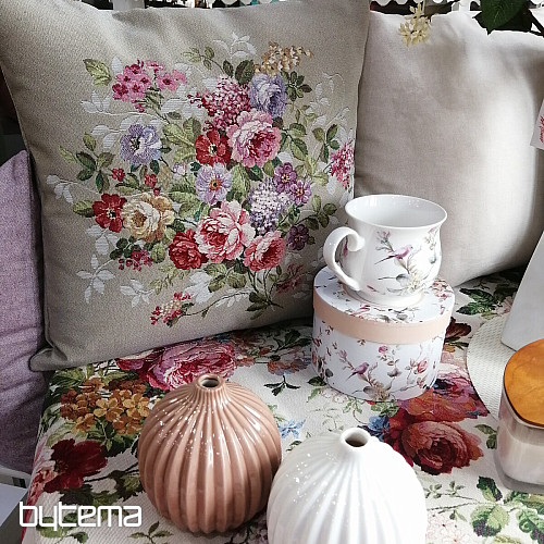 Funda de cojín tapiz FLOR BEIGE