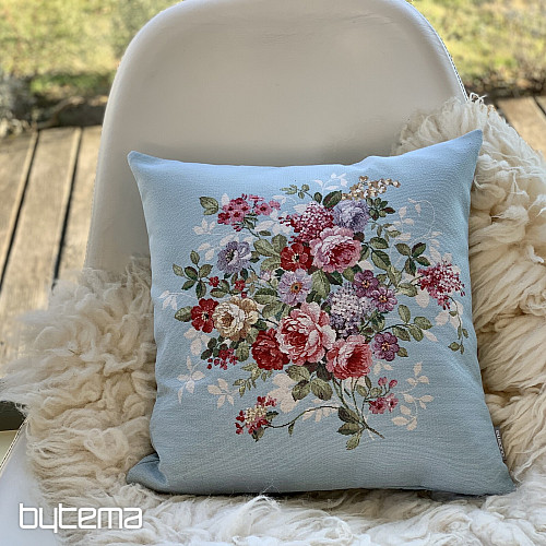 Funda de cojín tapiz FLOR AZUL