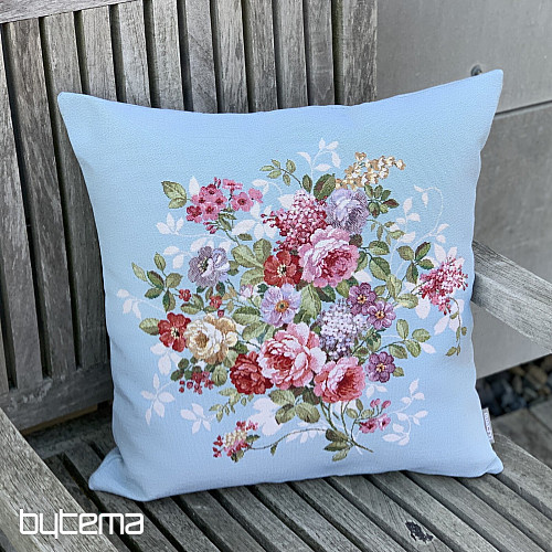 Funda de cojín tapiz FLOR AZUL