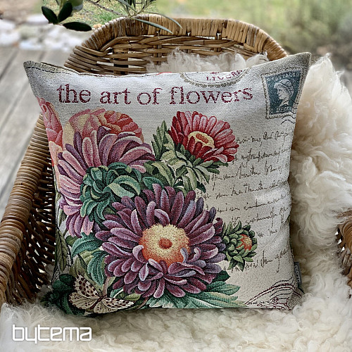 Funda de almohada tapiz FLOR - POSTAL MORADO