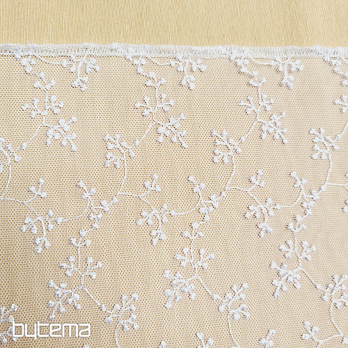 Cortina bordada de lujo TINY WHITE Twig