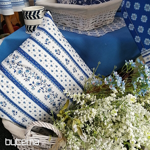 Tela de algodón MAJOLIKA raya azul