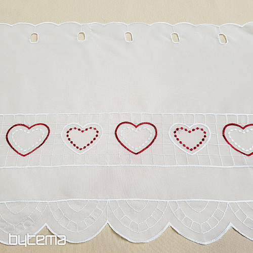 Cortina confeccionada GERSTER blanca - CORAZÓN