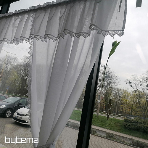 Cortina terminada - set: 2 cortinas + 1 volante con puntilla