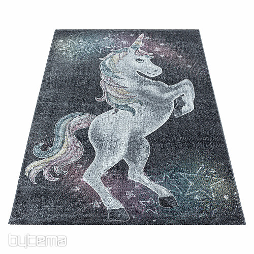 Alfombra infantil de lujo FUNNY unicornio gris