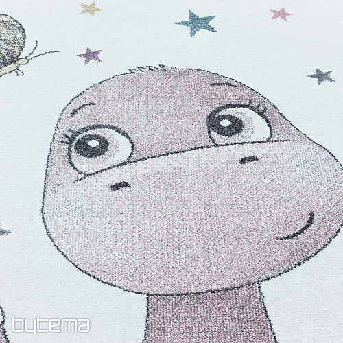 Alfombra infantil de lujo FUNNY DINOSAURS ROSA