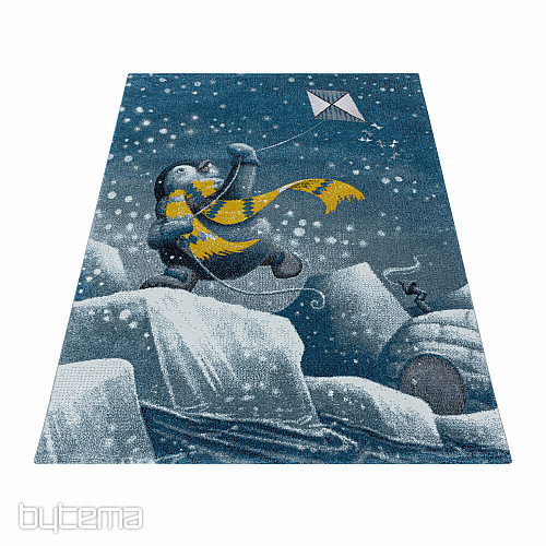 Alfombra infantil de lujo FUNNY BLUE PENGUIN