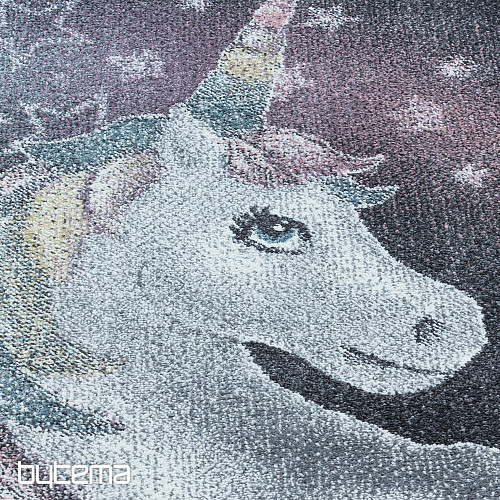 Alfombra infantil redonda FUNNY unicornio gris