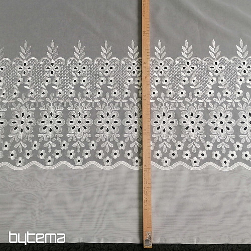 Cortina bordada de lujo Melanie blanco 17560