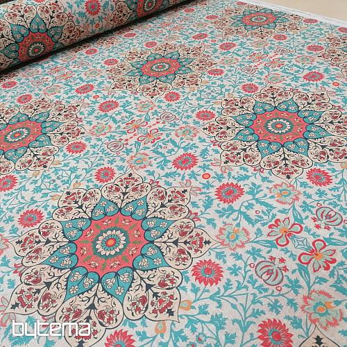 Tela decorativa Sayuri turquesa