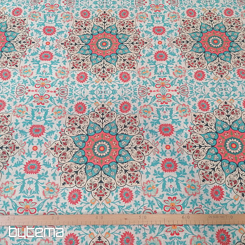 Tela decorativa Sayuri turquesa