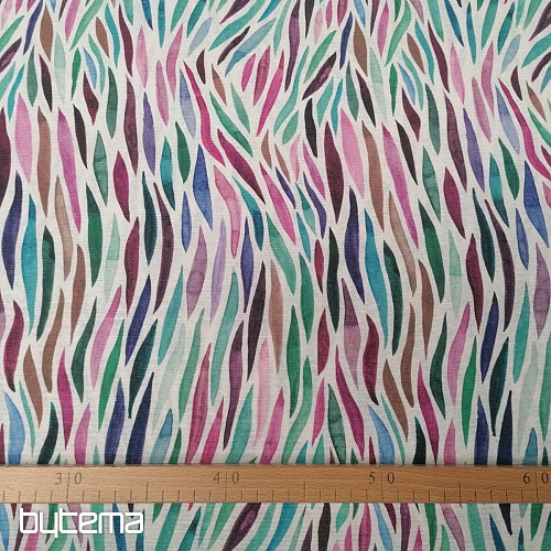 Tela decorativa Izaro violeta-turquesa