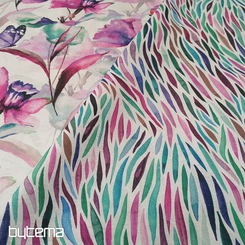 Tela decorativa Izaro violeta-turquesa