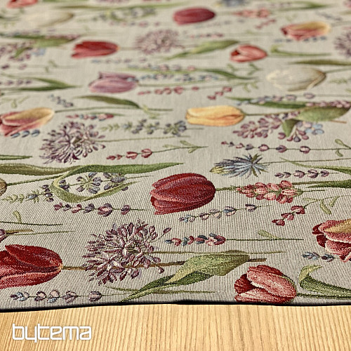 Mantel de gobelino, pañuelo de tulipanes primaverales